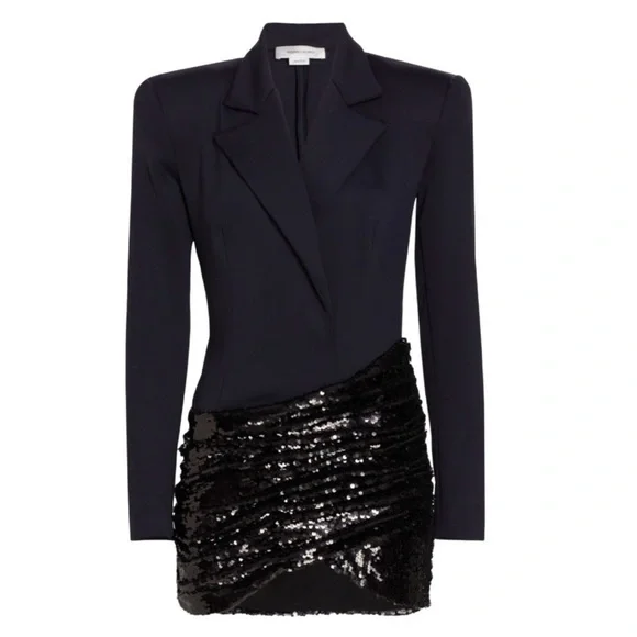 RONNY KOBO Maxwell Sequin Fitted Blazer Button-down Long Sleeve Mini Dress NWT - Picture 4 of 8